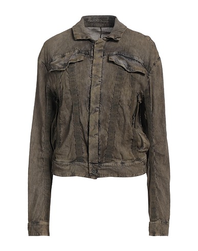 MASNADA Giubbotto Verde militare 62% Lino, 35% Viscosa, 3% Elastan