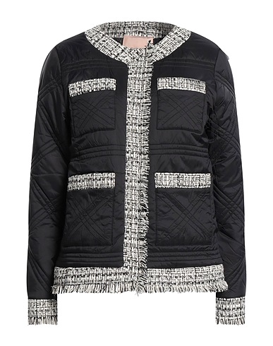 TWINSET Shell jacket Black 100% Polyamide, Polyester, Elastane