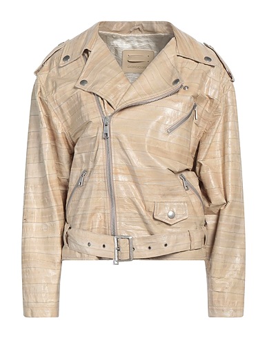 GIORGIO BRATO Biker jacket Beige 100% Leather