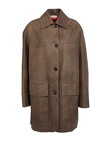 MAX&Co. Coat RUM Dark brown 100% Goat skin