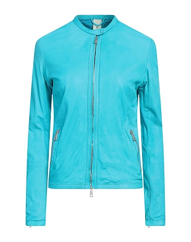 GIORGIO BRATO Giacca biker Turchese 100% Pelle
