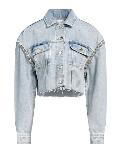 SANDRO Denim jacket Blue 100% Cotton, Steel, Polyester, Viscose, Glass