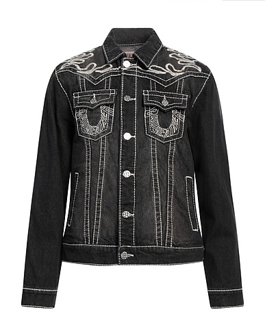 TRUE RELIGION Denim jacket Black 100% Cotton