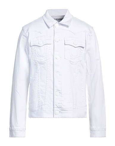 TRUE RELIGION Denim jacket White 98% Cotton, 2% Elastane