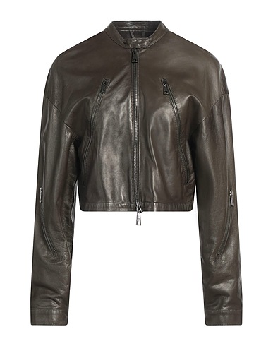 GIORGIO BRATO Giacca biker Verde militare 100% Pelle