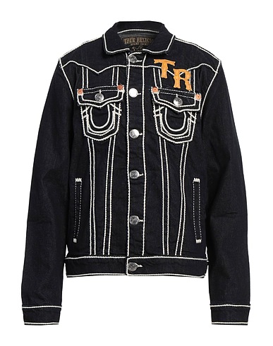 TRUE RELIGION Denim jacket Blue 99% Cotton, 1% Elastane
