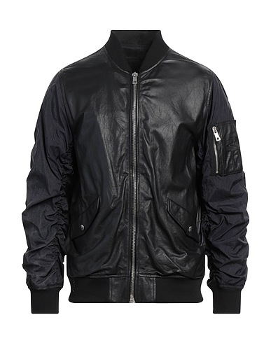 GIORGIO BRATO Bomber Black 100% Leather, Nylon