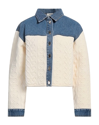 SANDRO Jeansjacke Elfenbein 76% Polyamid, 21% Viskose, 3% Elastan