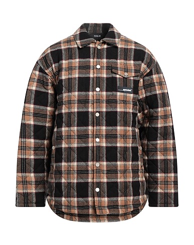EGONLAB. Checked shirt Camel 100% Virgin Wool