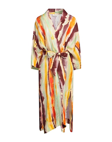 OTTOD'AME Full-length jacket Light green 65% Viscose, 35% Linen