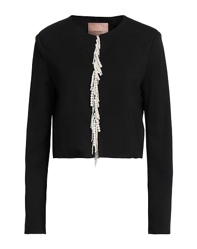 TWINSET Jacket Black 70% Viscose, 25% Polyamide, 5% Elastane, Polyester