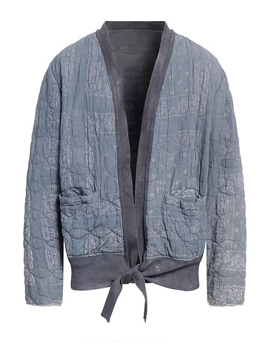 GIORGIO BRATO Jacket Slate blue 62% Cotton, 37% Polyester, 1% Elastane