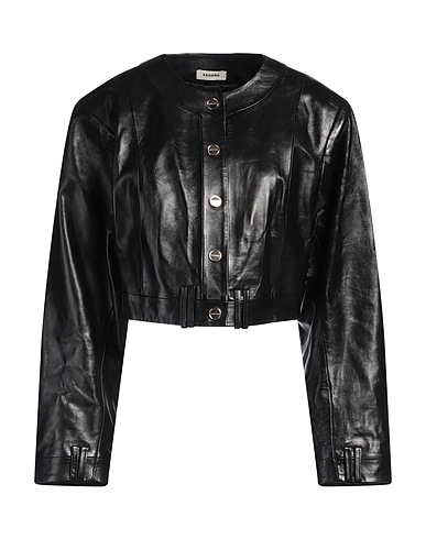 SANDRO Jacket Black 100% Lambskin