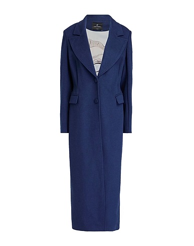 CRISTINAEFFE Coat Navy blue 91% Polyester, 9% Viscose