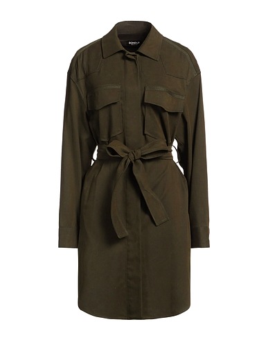 DONDUP Full-length jacket Military green 95% Polyester, 5% Elastane