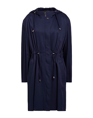CINZIA ROCCA Full-length jacket Blue 96% Viscose, 4% Elastane