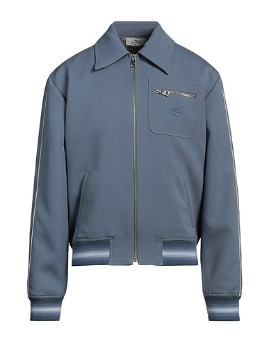 ETRO Jacket Slate blue 100% Polyester, Cotton, Elastane, Viscose