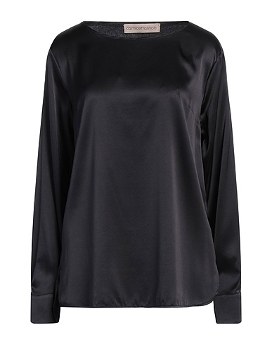 CAMICETTASNOB Top Black 94% Silk, 6% Elastane