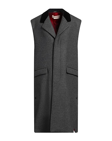 MARNI Coat Grey 100% Virgin Wool, Cotton, Calfskin