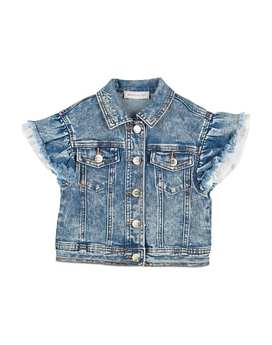 MONNALISA Denim jacket Blue 85% Cotton, 14% Polyester, 1% Elastane