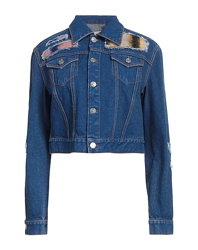 MARNI Denim jacket Blue 100% Cotton, Calfskin