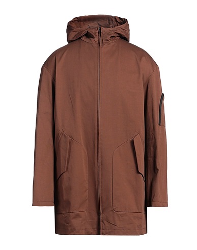 HEVÒ Full-length jacket Brown 100% Cotton