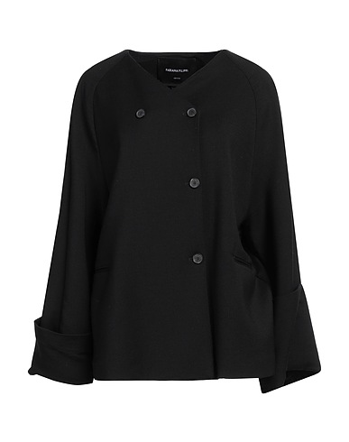 FABIANA FILIPPI Double breasted pea coat Black 75% Virgin Wool, 23% Polyamide, 2% Elastane