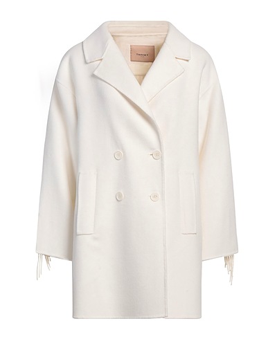 TWINSET Caban e doppio petto Panna 50% Poliestere, 50% Lana