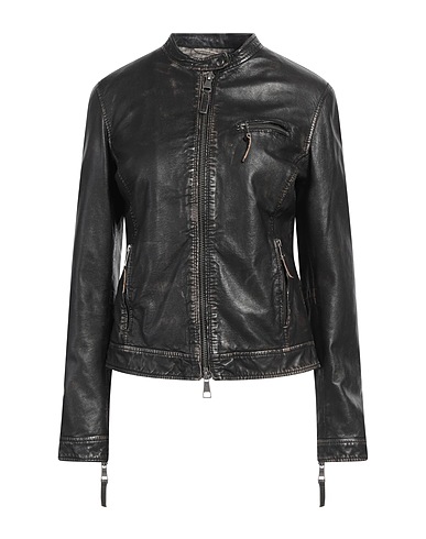 THE JACK AND JACKIE LEATHERS Giacca biker Antracite Pelle