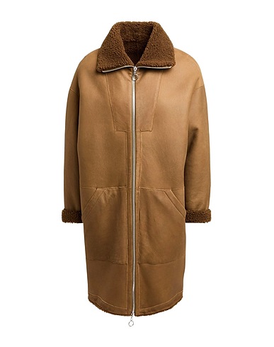 WOOLRICH Teddy Coat Marrone 100% Shearling di agnello