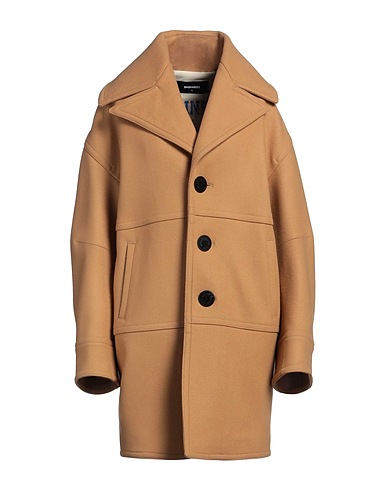DSQUARED2 Coat Camel 79% Virgin Wool, 20% Polyamide, 1% Elastane