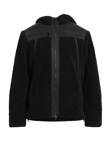 REPLAY Teddy Coat Black 100% Polyester, Cotton