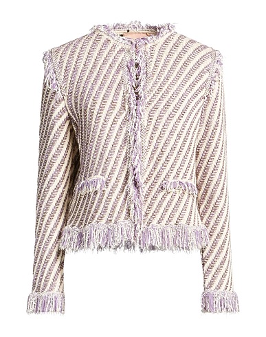 TWINSET Jacket Purple 59% Cotton, 32% Viscose, 5% Polyester, 2% Polyamide, 2% Metallic Polyester