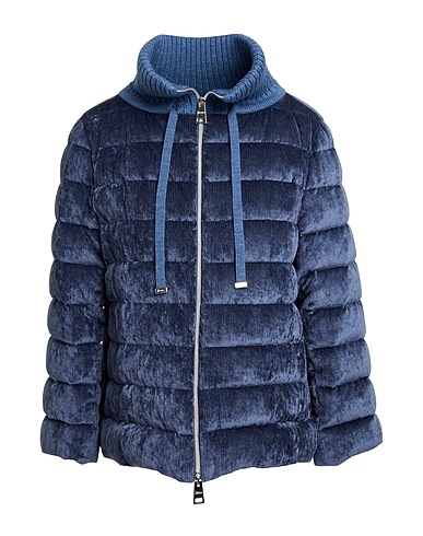 HERNO Shell  jacket RESORT Slate blue 100% Viscose, Virgin Wool