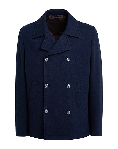FEDELI Coat Midnight blue 100% Cashmere