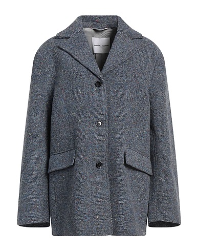 SAMSØE Φ SAMSØE Coat Slate blue 68% Polyester, 22% Recycled wool, 4% Viscose, 4% Nylon, 2% Acrylic
