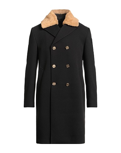 GREY DANIELE ALESSANDRINI Coat Black 100% Polyester