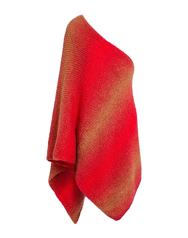 MALÌPARMI Cape Tomato red 63% Alpaca wool, 37% Polyamide
