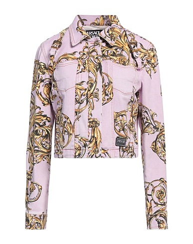 VERSACE JEANS COUTURE Denim jacket Lilac 98% Cotton, 2% Elastane