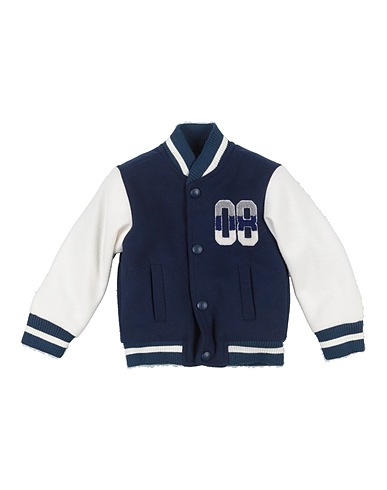 MANUELL & FRANK Jacket Navy blue 88% Polyester, 10% Viscose, 2% Elastane