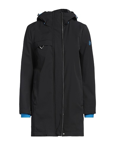 BALLY Coat Black 84% Nylon, 16% Elastane, Lambskin