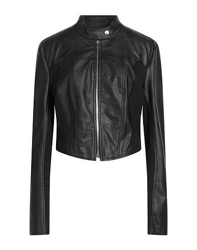PLEASE Biker jacket Black 50% Polyurethane, 50% Viscose