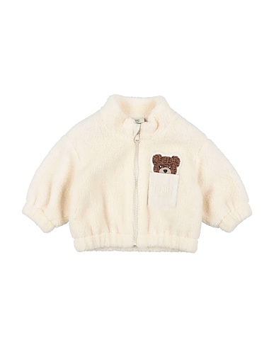 FENDI Teddy Coat Panna 34% Cotone, 34% Lana Vergine, 32% Poliestere, Elastan