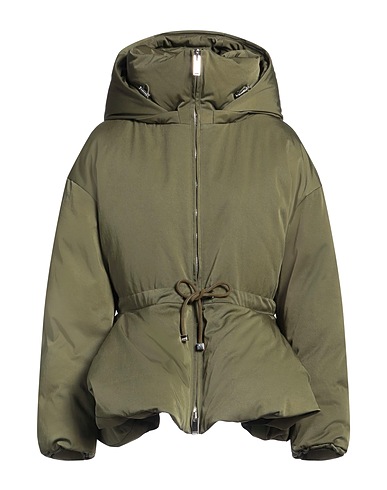 MCQUEEN Shell jacket Military green 100% Polyamide, Wool, Elastane