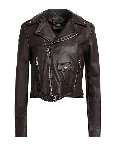 STREET LEATHERS Biker jacket Dark brown 100% Leather