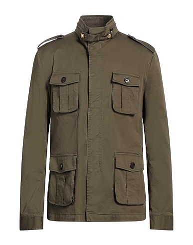 BRIAN DALES Jacket Military green 98% Cotton, 2% Elastane
