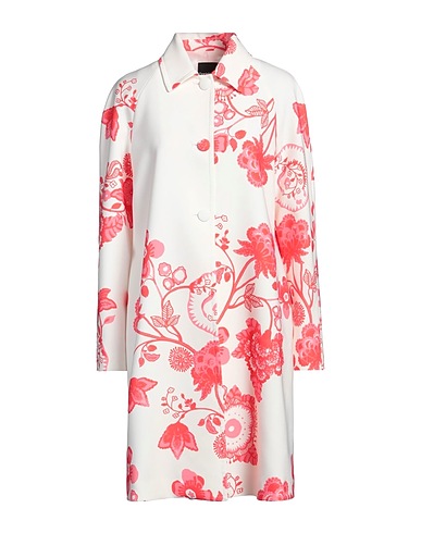 DANIELA DREI Full-length jacket Cream 90% Polyester, 10% Elastane