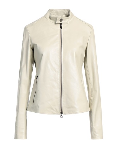 STREET LEATHERS Biker jacket Light grey 100% Leather