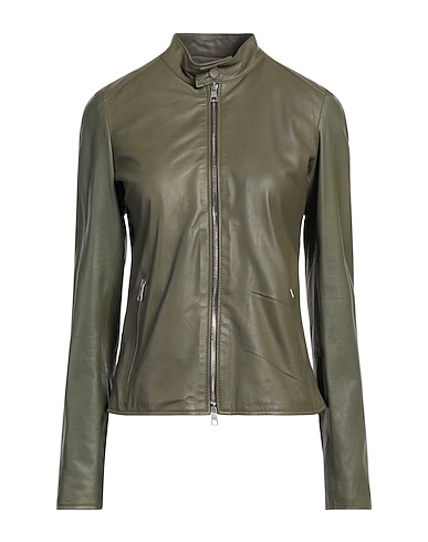 STREET LEATHERS Biker jacket Dark green 100% Leather