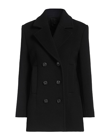 PINKO Coat Black 75% Wool, 25% Polyamide